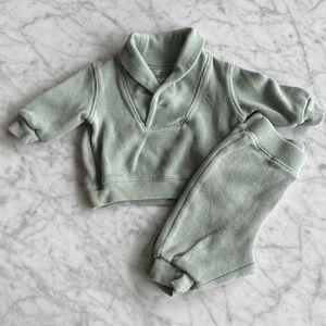 Ralph Lauren Shawl Collar Knit Top in Sage Green